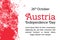 Vector illustration Austria Independence Day, Austrian flag in trendy grunge style. 26 October design template for
