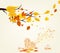 Vector Illustration of an Autumn leaves Design and musical is my soul