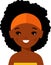 Vector illustration of avatar african-american, hawaiian female children