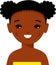 Vector illustration of avatar african-american, hawaiian female children