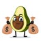 Vector illustration of avocado mascot or character