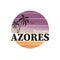 Vector illustration of Azores text in Portuguese, t-shirt, banner