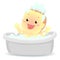 Vector Illustration of a Baby taking a bath on bath tub