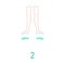 Vector illustration of ballerina feet in pointe shoes standing in second ballet position.