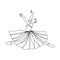 Vector illustration. Ballet. Ballet dancer. Dance. Drawing with one line