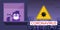 Vector illustration of the banner of the coronavirus threat with a warning sign is on the background of the night city