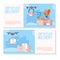 Vector illustration banner set of Contactless Delivery concept