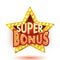 Vector illustration of banner super bonus star with lights