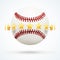 Vector illustration of baseball leather ball with