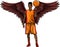 vector illustration of Basketball player with wing