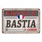 Vector illustration Bastia France Corse Rusted metal sign