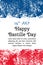 Vector illustration Bastille Day, French flag in trendy grunge style. 14 July design template for poster, banner, flayer