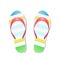 Vector illustration beach slippers summer symbol