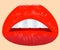 Vector illustration of the beautiful feminine lips