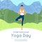 Vector illustration with beautiful girl in yoga pose