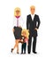 Vector illustration of beautiful happy family with pretty blonde mother, handsome blond father and cute daughter with