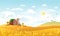 Vector illustration of beautiful landscape with farm.