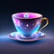 Vector illustration of a beautiful porcelain cup on a dark background AI Generated