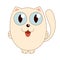 Vector illustration of beige funny fatty cat