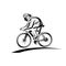 Vector illustration of a bicyclist, emblem. Athlete`s logo on a bicycle. Cycling