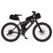 Vector illustration of bikepacking bike black silhouette