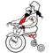 Vector illustration - biker on children bicycle