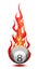 Vector illustration of a billiard ball in fire