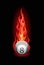 Vector illustration of a billiard ball in fire