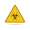 Vector illustration of a biohazard sign is on a white background