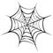 Vector illustration of black cobweb isolated on white background. line art of spider web for halloween. cobweb