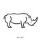 Vector illustration black outline african safari animal rhinoceros icon