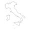 Vector illustration of black outline Italy map.