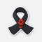 Vector illustration. Black ribbon with red flower. World day remembrance for road traffic victims