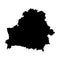 Vector illustration of black silhouette Belarus. Vector map