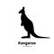 Vector illustration black silhouette kangaroo