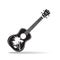 Vector illustration of black and white hawaiian ukulele guitar in flat design