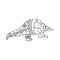 Vector illustration black and white pangolin animal. Coloring page book.