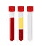 Vector illustration with blood cells and medical tube.