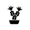 Vector illustration of blooming zygocactus. Flat icon of holiday