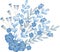 Vector illustration of blue bouquet