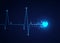 Vector illustration of blue Cardiogram, medical background.