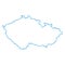 Vector illustration of blue colored outline map of Czech Republic