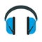Vector illustration blue ear defenders on a white background