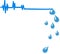 Vector Illustration of a blue heartbeat rhythm that stops beating and cries