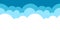 Vector illustration blue horizontal seamless cloud patter for background