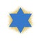 Vector illustration of Blue Magen David star of David. With golden shadow