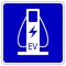 Vector illustration of a blue traffic sign showing two cables for charging electric cars