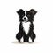 Vector Illustration Of Border Collie - Small Dog Isolated On White Background