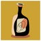 vector illustration bottle in abstract picasso style.