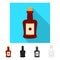 Vector illustration of bottle and wine sign. Collection of bottle and fortified stock vector illustration.